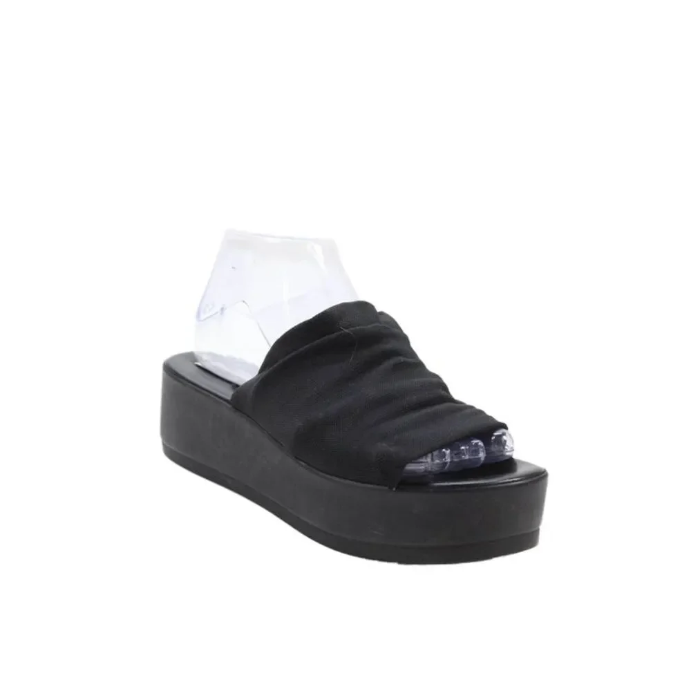 Steve Madden Womens Slinky Slip-On Platform Sandals Black Size 8
